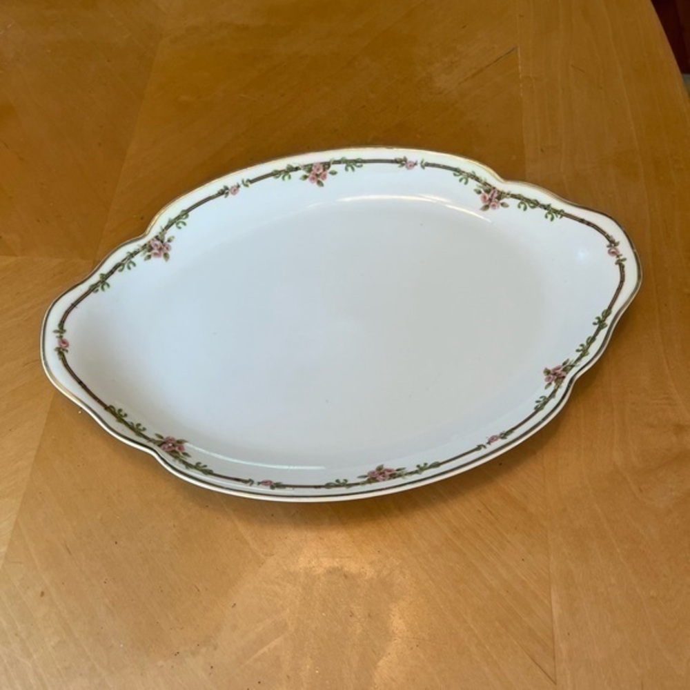 Vintage Theodore Havilland France Oval Platter Petite Rose Pattern